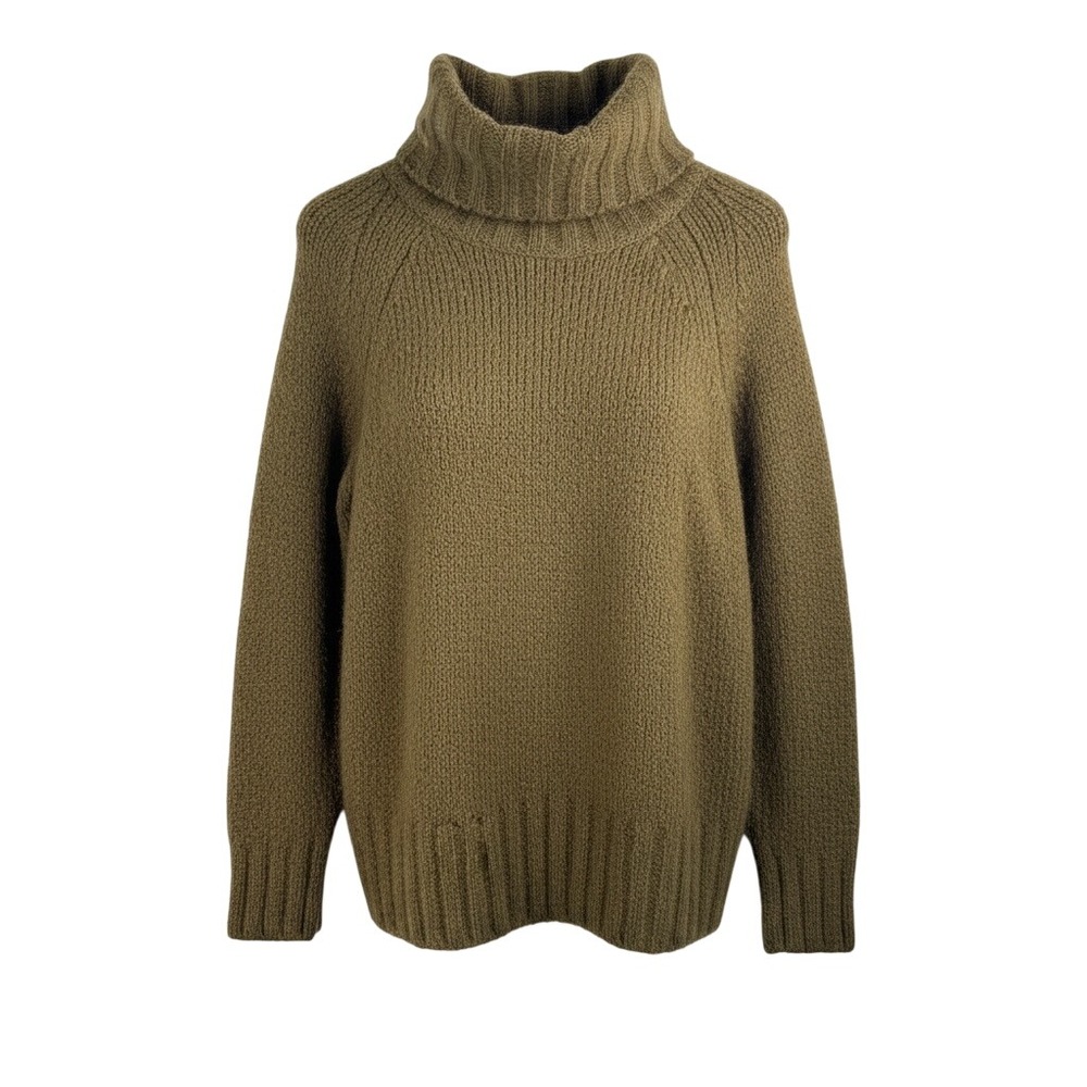 Babaton Sweater S Olive Green Alpaca Wool Chunky Knit Turtleneck money